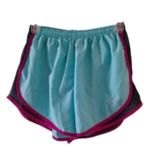 Nike Dri Fit Mint Green, Gray & Pink Stripe Active Shorts - Size M